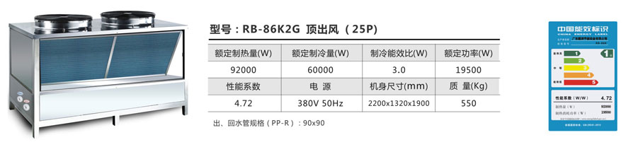 型号：RB-86K2G 顶出风 （