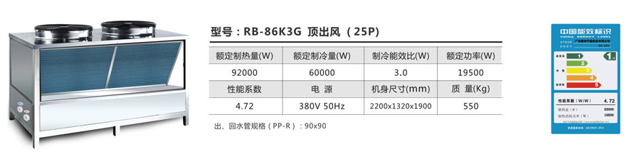 型号：RB-86K3G 顶出风 （